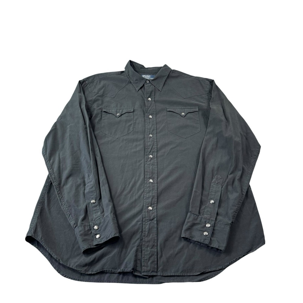 Polo Ralph Lauren Western Dual Pocket Pearl Snap Shirt Size XL